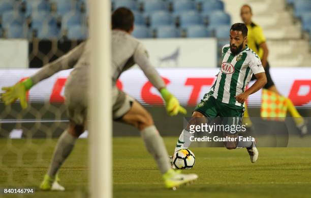 Vitoria Setubal midfielder Joao Costinha from Portugal in action during the Primeira Liga match between CF Os Belenenses and Vitoria Setubal at...
