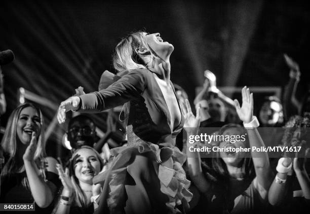 Julia Michaels performs onstage during the 2017 MTV Video Music Awards at The Forum on August 27, 2017 in Inglewood, California.