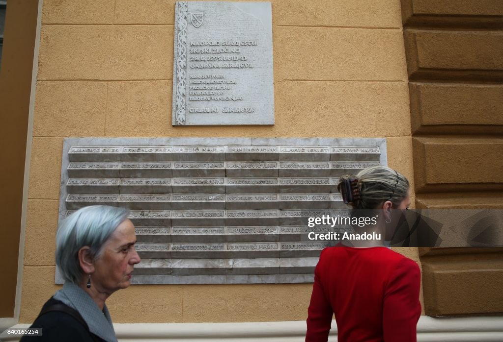 Markale Names of the victims are seen on a wall during the commemoration ...