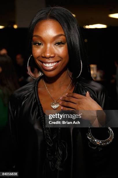 Singer Brandy attends Z100's Jingle Ball 2008 Artist Gift Lounge By On 3 Productions at Madison Square Garden on December 12, 2008 in New York City.