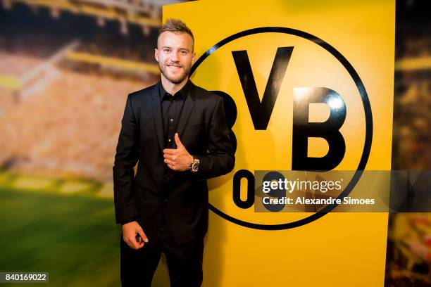 Andriy Yarmolenko signs a new contract with Borussia Dortmund on August 28, 2017 in Dortmund, Germany.