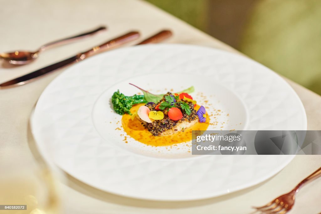 Fine dining food of fish