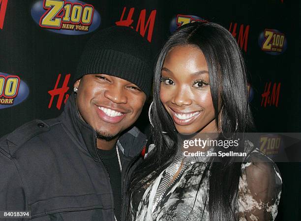 Singers Ne-Yo and Brandy attend Z100s Jingle Ball 2008 Presented by H&M at Madison Square Garden on December 12, 2008 in New York City.