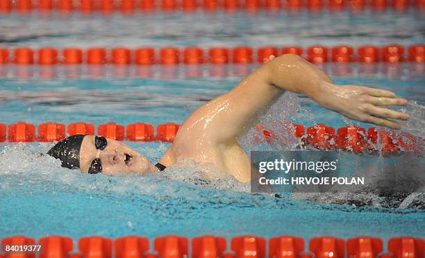 Federico Colbertado of Italy swimms to win the men�s 1500m freestyle final race during the European Short Course Swimming Championships in Rijeka on...