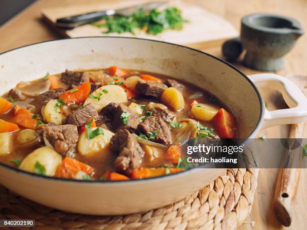 beef stew - stew pot stock pictures, royalty-free photos & images