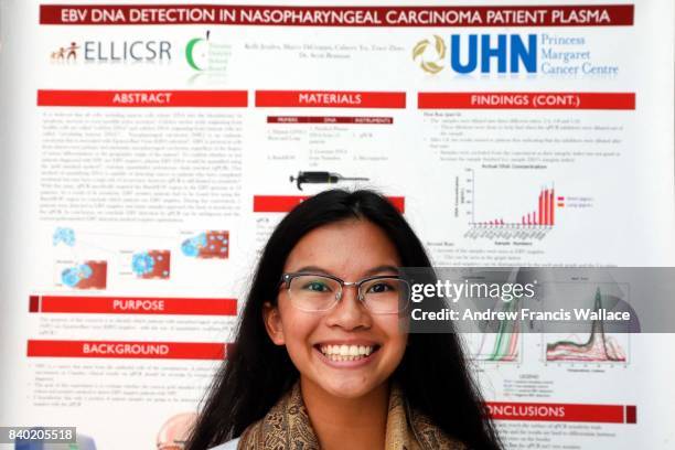 Students Kelly Jesalva poses in front of her entry at Princess Margaret Hospital August 11, 2017. Princess Margaret Hospital and TDSB run pilot...