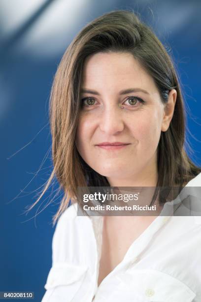 British author Nell Stevens attends a photocall during the annual Edinburgh International Book Festival at Charlotte Square Gardens on August 28,...