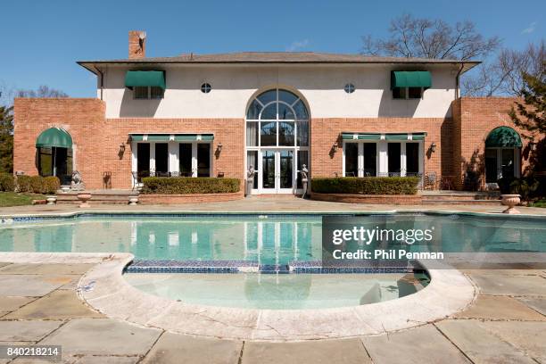 Former judge Jeanine Pirro's home is photographed for Closer Weekly Magazine on March 29, 2017 in Westchester County, New York. Pirro had this pool...