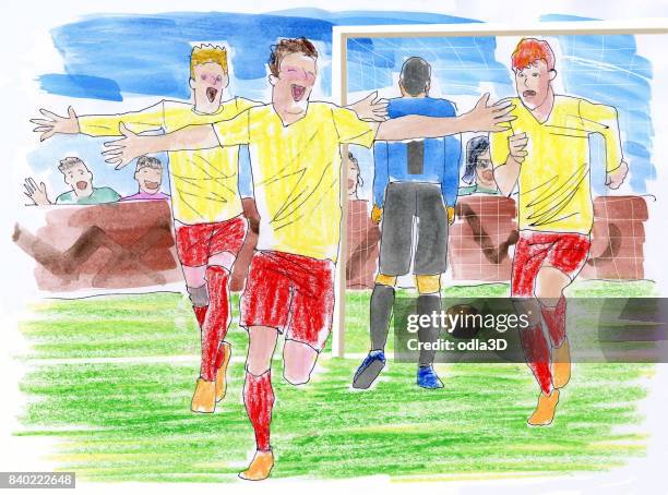 winners - soccer goalkeeper stock illustrations