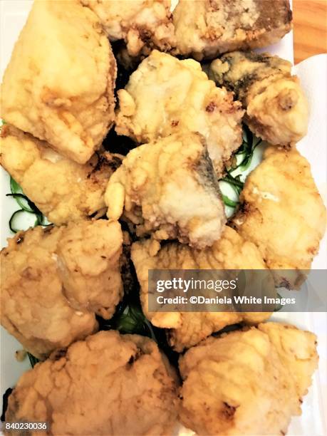 cod bites - battered cod stock pictures, royalty-free photos & images