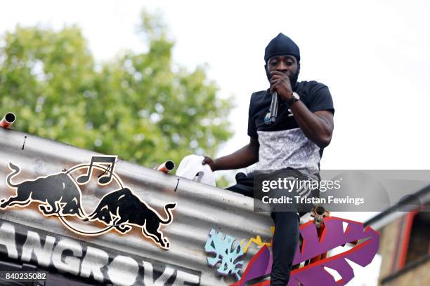 General view of the Red Bull Music Academy x Mangrove float at Notting Hill Carnival on August 28, 2017 in London, England.