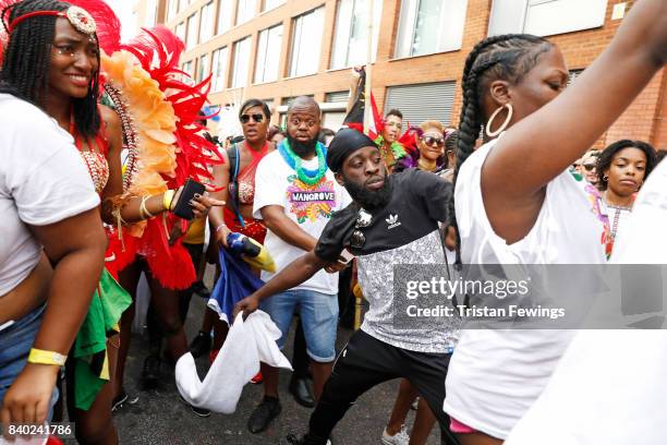 General view at the Red Bull Music Academy x Mangrove float at Notting Hill Carnival on August 28, 2017 in London, England.