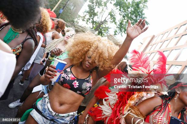 General view at the Red Bull Music Academy x Mangrove float at Notting Hill Carnival on August 28, 2017 in London, England.
