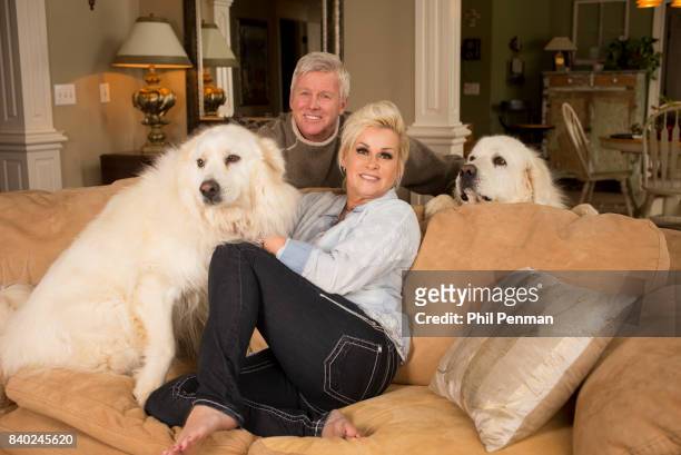 Singer Lorrie Morgan and husband Randy White are photographed with dogs for Closer Weekly Magazine on January 20, 2016 at home in Tennessee.