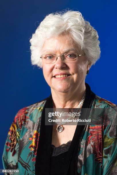 American science writer Kitty Ferguson attends a photocall during the annual Edinburgh International Book Festival at Charlotte Square Gardens on...