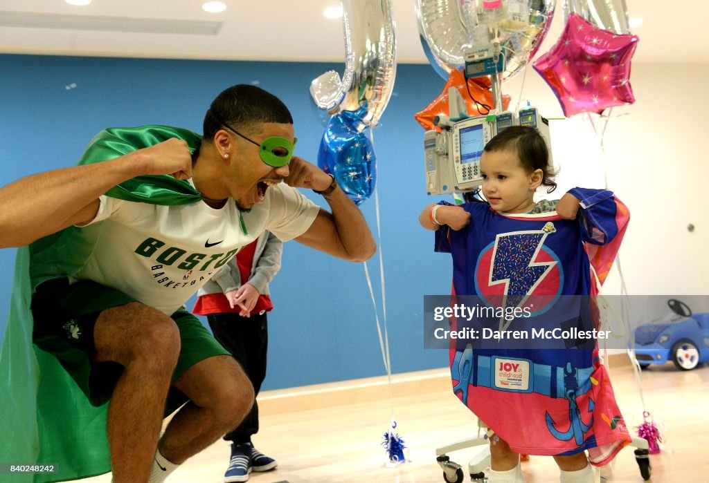 Boston Celtic Jayson Tatum Delivers Brave Gowns to Patients at Boston Children's Hospital with Joy in Childhood Foundation