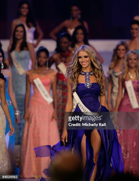 Miss Russia Kseniya Sukhinova is announced winner of the 58th Miss World at Sandton Convention Centre on December 13, 2008 in Johannesburg, South...