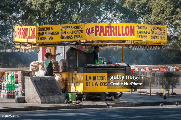 Parrilla' or barbecue street food cart in the Puerto Madero district of Buenos Aires, Argentina, on 29 July 2012.