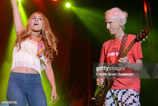 Musicians Haley Reinhart and Robby Krieger of The Doors perform onstage during the 10th annual Medlock Krieger All Star Concert benefiting St Judes...