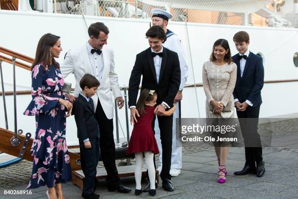 Prince Joachim and Princess Marie together with their children and Jochim's former wife Alexandra Christina Manley at the dinner party to celebrate...