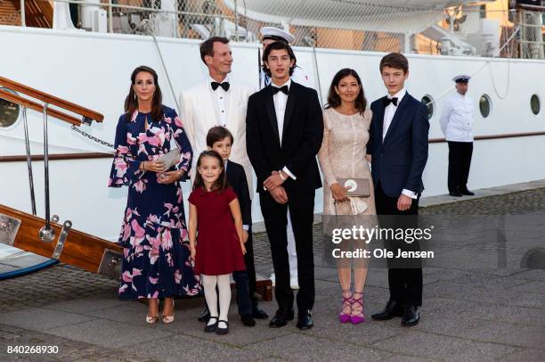 Prince Joachim and Princess Marie together with their children and Jochim's former wife Alexandra Christina Manley at the dinner party to celebrate...