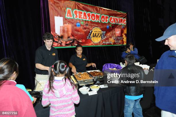 Food is served at the 2008 Los Angeles Lakers holiday party on December 13, 2008 at Toyota Sports Center in El Segundo, California. NOTE TO USER:...