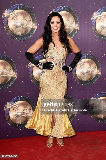 Dancer Amy Dowden attends the 'Strictly Come Dancing 2017' red carpet launch at The Piazza on August 28, 2017 in London, England.
