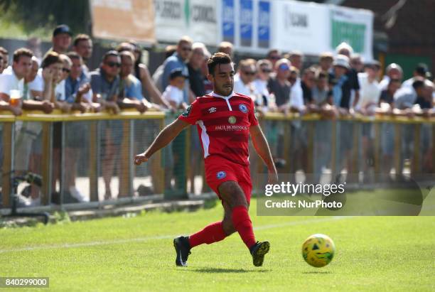 Sam Deering of Billericay Town during Bostik League Premier Division match between Thurrock vs Billericay Town at Ship Lane Ground, Aveley on 28...