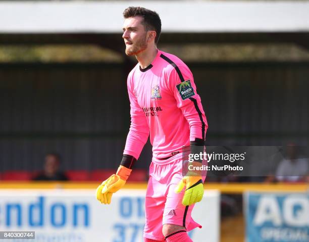 Tim Brown of Thurrock FC during Bostik League Premier Division match between Thurrock vs Billericay Town at Ship Lane Ground, Aveley on 28 August 2017