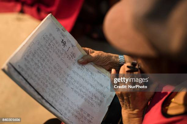 Backstage scenes of Chinese opera at the Shen Sze She Yar temple, Kajang in Kuala Lumpur, Malaysia on on August 28 2017. The temple celebrate Xian Si...