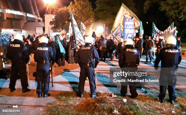 General view of the set during the filming of 'Cops' at Dusika Stadion on August 20, 2017 in Vienna, Austria.