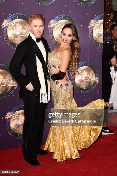 Dancers Neil Jones and Katya Jones attend the 'Strictly Come Dancing 2017' red carpet launch at The Piazza on August 28, 2017 in London, England.