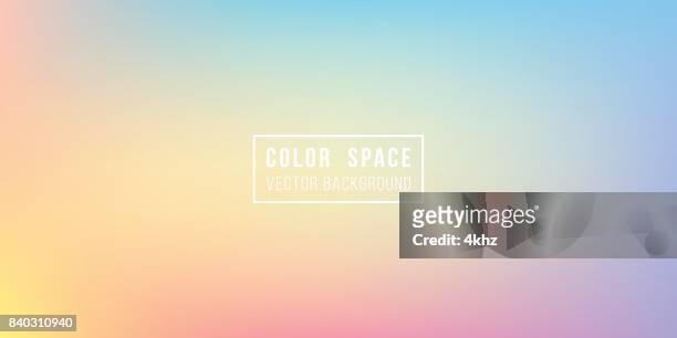 illustrazioni stock, clip art, cartoni animati e icone di tendenza di rainbow soft color space defocus smooth gradient background - morbidezza