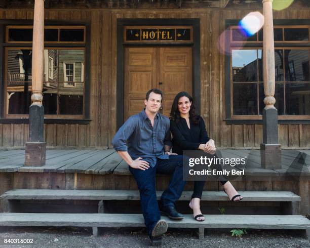 Creators and directors Jonathan Nolan and Lisa Joy of HBO's 'Westworld' are photographed for New York Times on September 21, 2016 in Santa Clarita,...