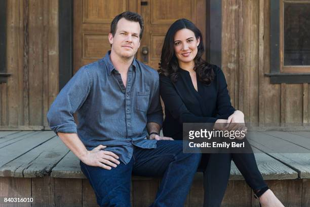 Creators and directors Jonathan Nolan and Lisa Joy of HBO's 'Westworld' are photographed for New York Times on September 21, 2016 in Santa Clarita,...