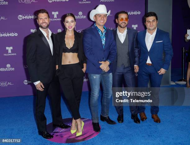 Blue Carpet" -- Pictured: Mauricio Martinez, Cristina Rodlo, El Dasa, Gustavo Egelhaaf, Ricardo Polanco arrives to the 2017 Premios Tu Mundo at the...