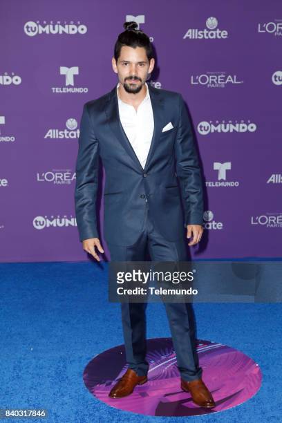 Blue Carpet" -- Pictured: Ricardo Abarca arrives to the 2017 Premios Tu Mundo at the American Airlines Arena in Miami, Florida on August 24, 2017 --