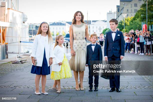 Princess Isabella of Denmark, Princess Josephine of Denmark, Crown princess Mary of Denmark, Prince Vincent of Denmark and Prince Christian of...