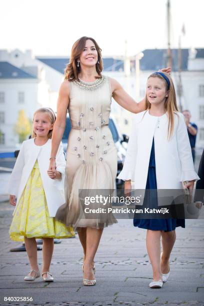 Princess Josephine of Denmark, Crown princess Mary of Denmark, Prince Vincent of Denmark and Prince Christian of Denmark attend the 18th birthday...