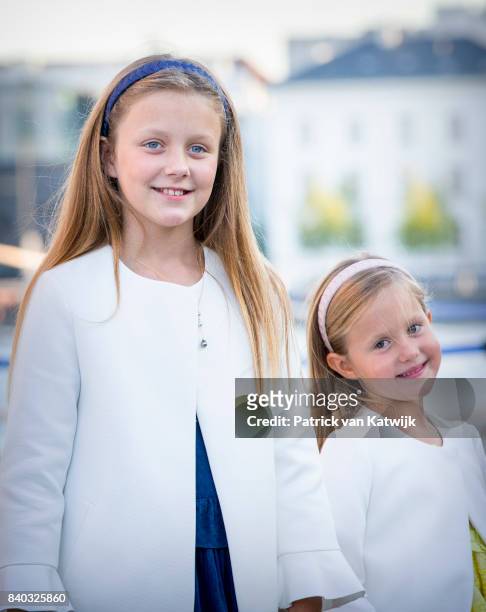 Princess Isabella of Denmark and Princess Josephine of Denmark attends the 18th birthday celebration of Prince Nikolai at royal ship Dannebrog on...