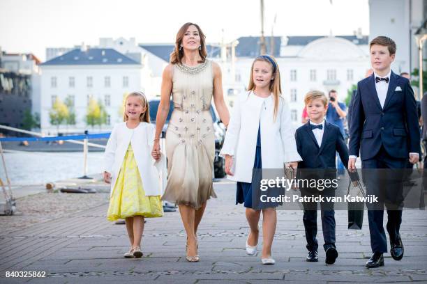 Princess Josephine of Denmark, Crown princess Mary of Denmark, Princess Isabella of Denmark, Prince Vincent of Denmark and Prince Christian of...