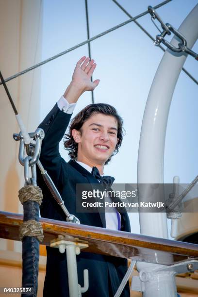 Prince Nikolai of Denmark attends his 18th birthday celebration of Prince Nikolai at royal ship Dannebrog on August 28, 2017 in Copenhagen, Denmark.