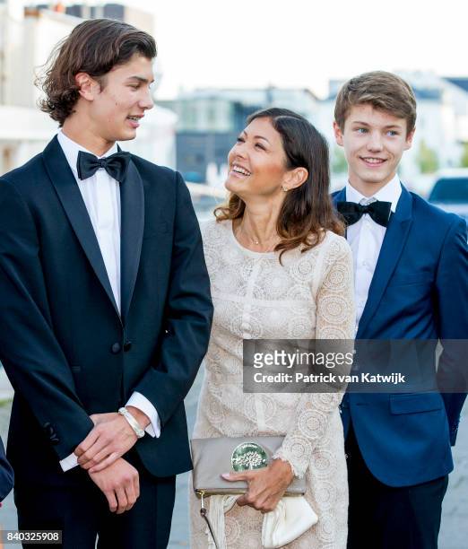 Countess Alexandra of Denmark, Prince Nikolai of Denmark and Prince Felix of Denmark attends his 18th birthday celebration of Prince Nikolai at royal...