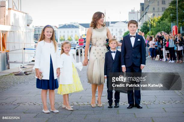 Princess Isabella of Denmark, Princess Josephine of Denmark, Crown princess Mary of Denmark, Prince Vincent of Denmark and Prince Christian of...