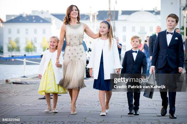 Princess Josephine of Denmark, Crown princess Mary of Denmark, Princess Isabella of Denmark, Prince Vincent of Denmark and Prince Christian of...