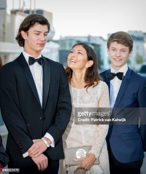 Countess Alexandra of Denmark, Prince Nikolai of Denmark and Prince Felix of Denmark attends his 18th birthday celebration of Prince Nikolai at royal...