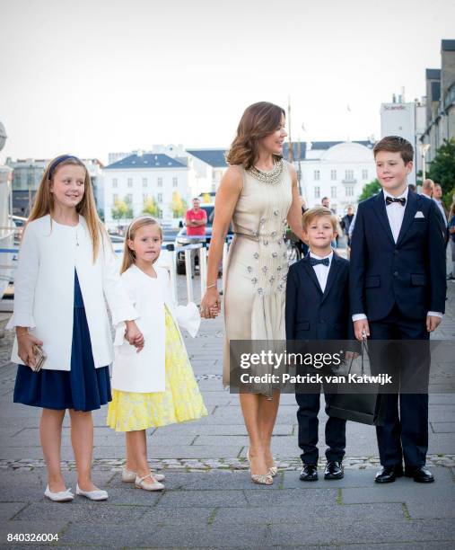 Princess Isabella of Denmark, Princess Josephine of Denmark, Crown princess Mary of Denmark, Prince Vincent of Denmark and Prince Christian of...