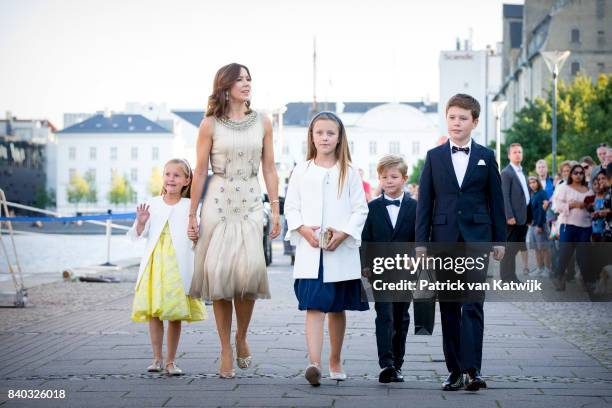 Princess Josephine of Denmark, Crown princess Mary of Denmark, Princess Isabella of Denmark, Prince Vincent of Denmark and Prince Christian of...