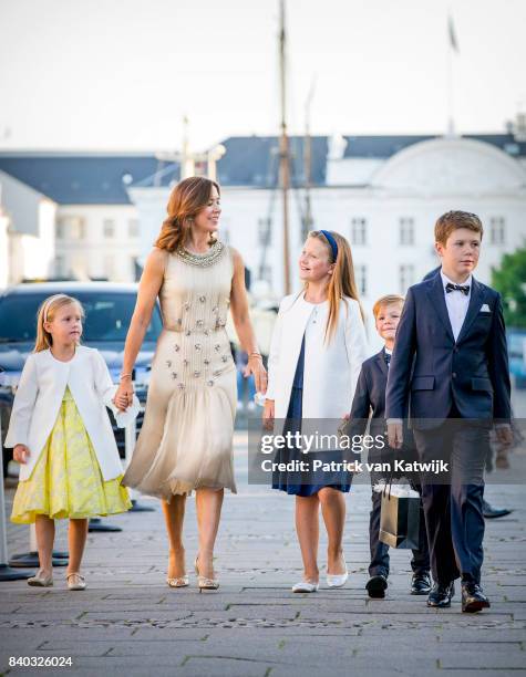 Princess Josephine of Denmark, Crown princess Mary of Denmark, Princess Isabella of Denmark, Prince Vincent of Denmark and Prince Christian of...