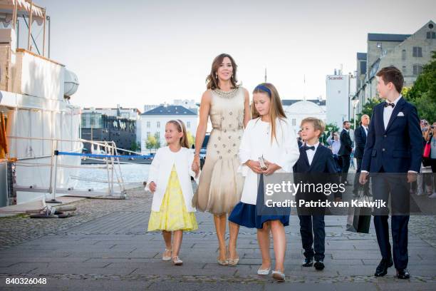 Princess Josephine of Denmark, Crown princess Mary of Denmark, Princess Isabella of Denmark, Prince Vincent of Denmark and Prince Christian of...